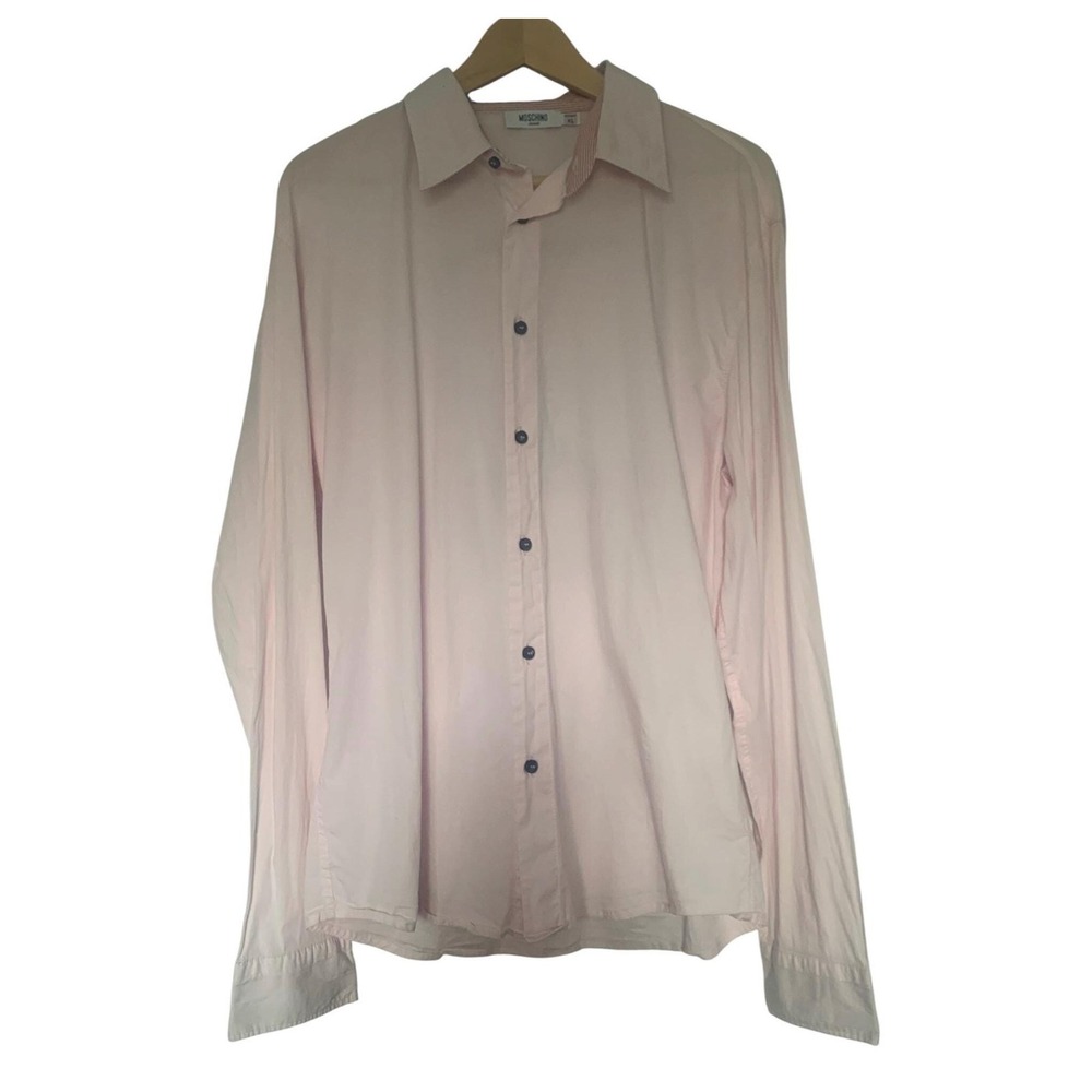 Moschino Jeans Shirt Mens XL Pink Excellent Hallucination Generation Graphic - Picture 2 of 4